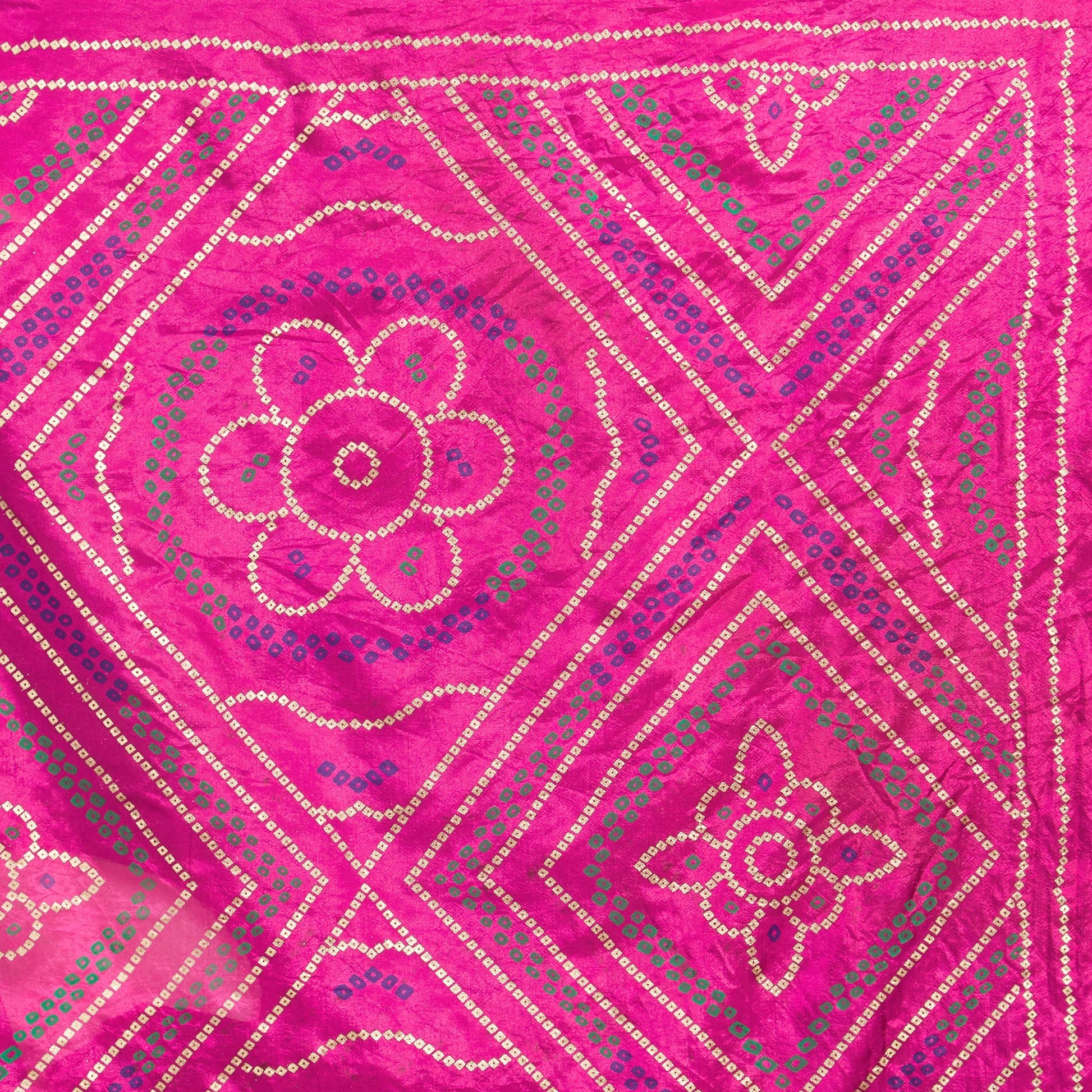 Dupatta Bazaar Woman's Printed Pink Bandhini Silk dupatta - Dupatta Bazaar