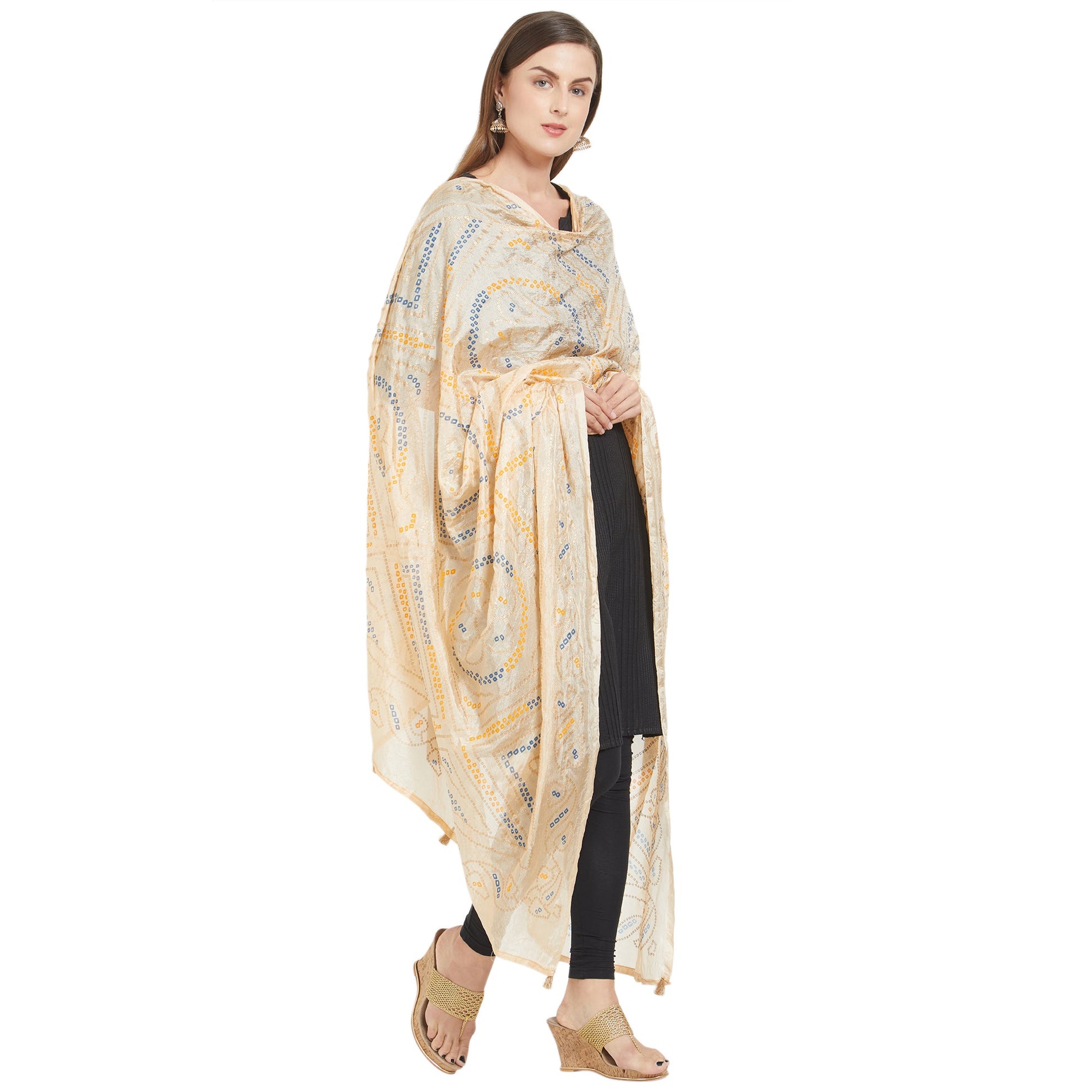 Dupatta Bazaar Woman's Printed Bandhini Silk dupatta - Dupatta Bazaar