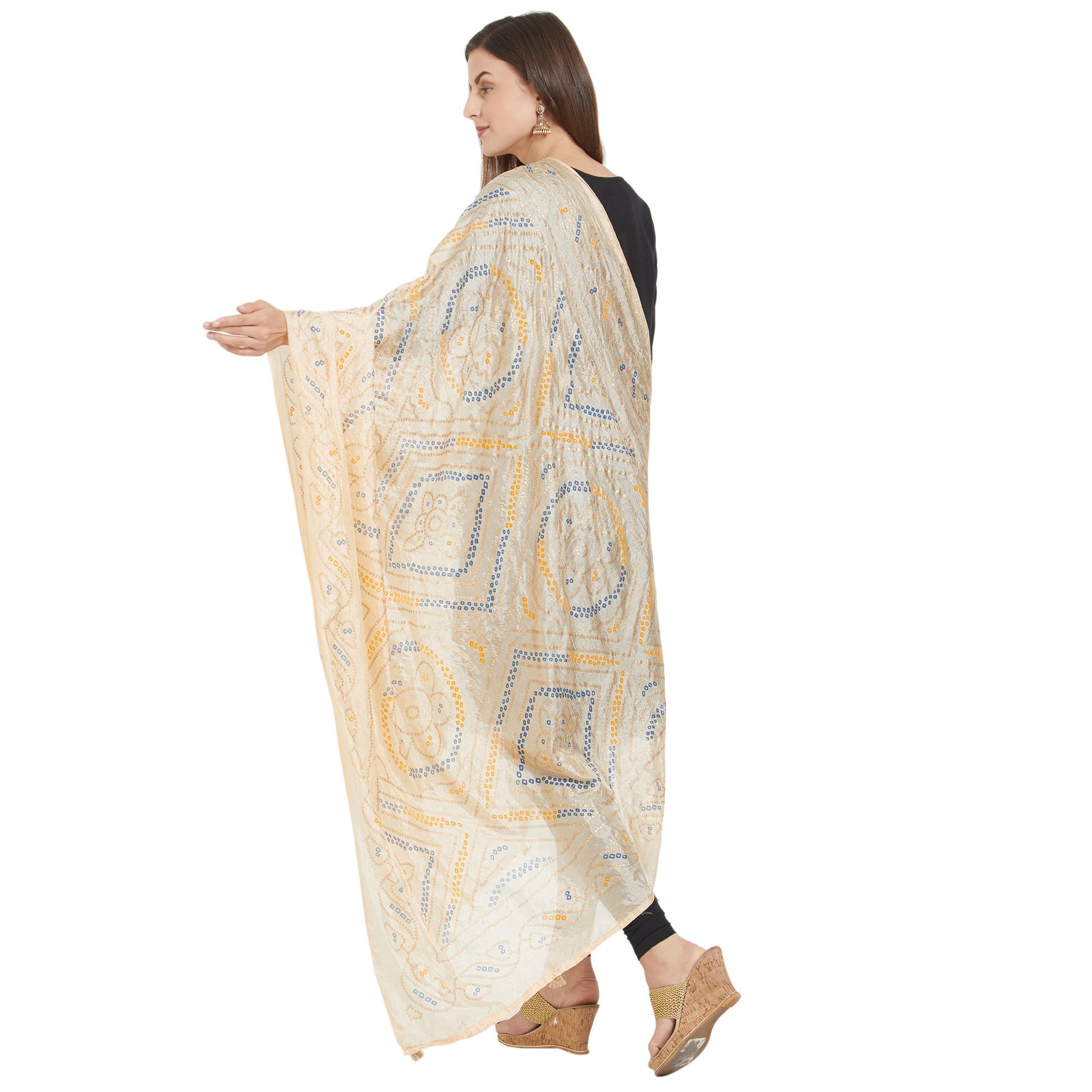 Dupatta Bazaar Woman's Printed Bandhini Silk dupatta - Dupatta Bazaar