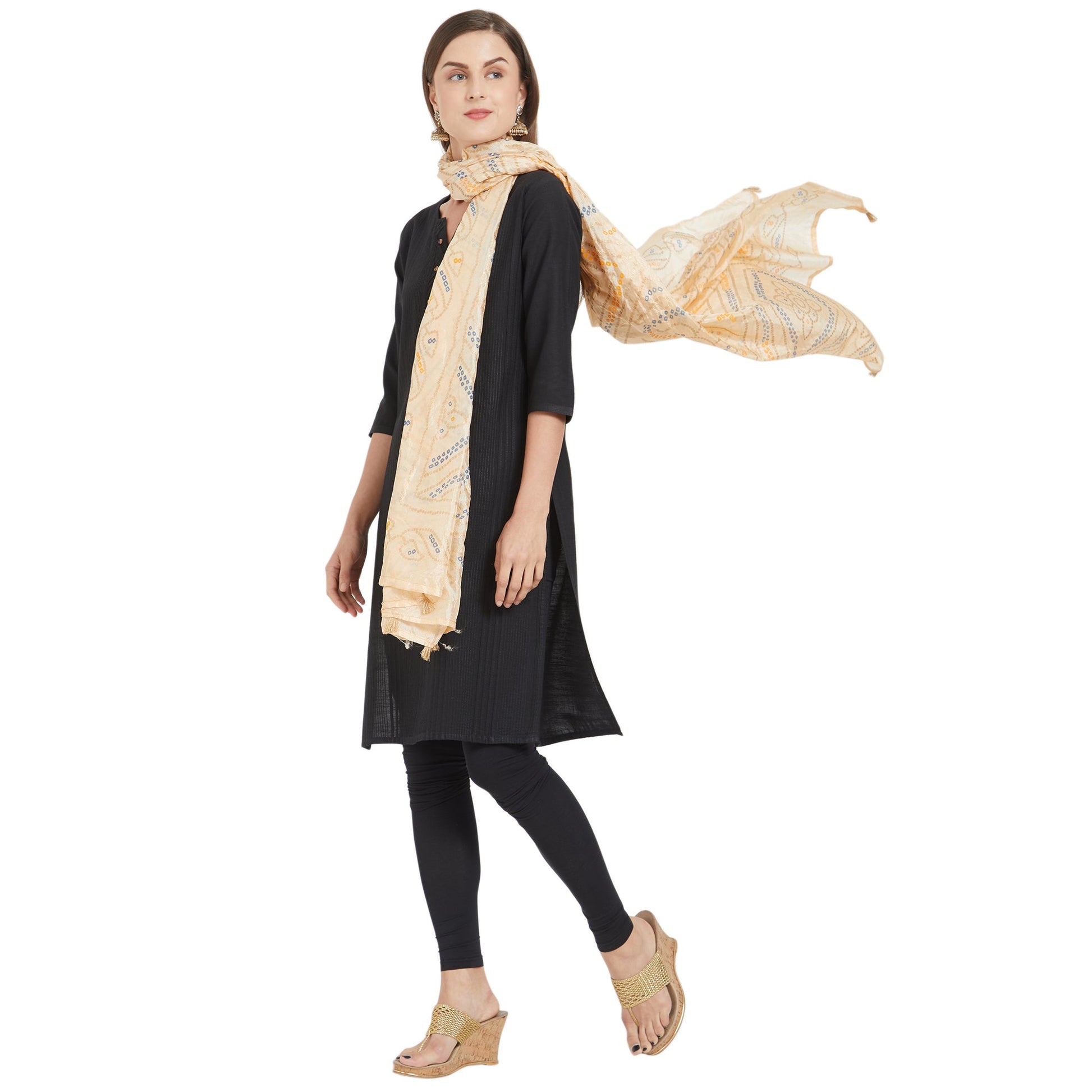 Dupatta Bazaar Woman's Printed Bandhini Silk dupatta - Dupatta Bazaar
