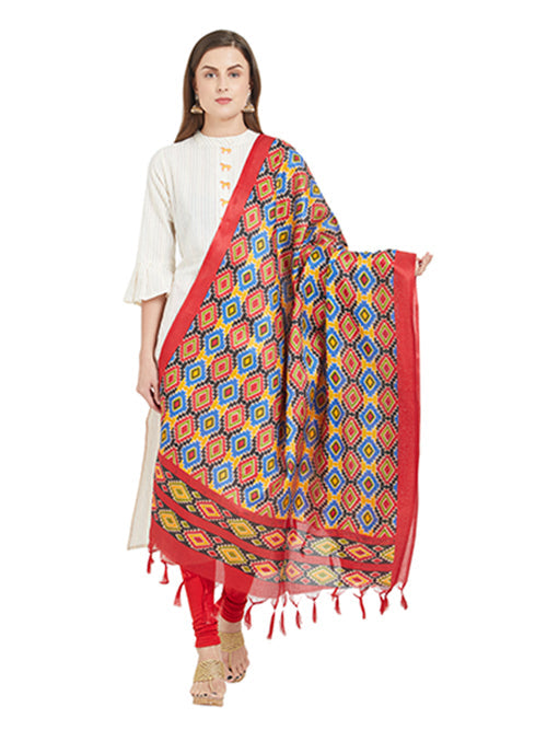 Dupatta Bazaar Woman's Printed Multicoloured Silk dupatta - Dupatta Bazaar