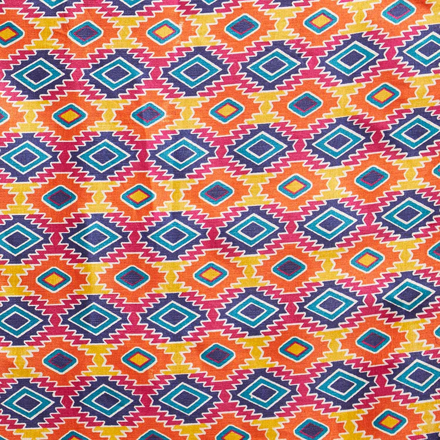 Multicolour Blue Printed Silk dupatta freeshipping - Dupatta Bazaar