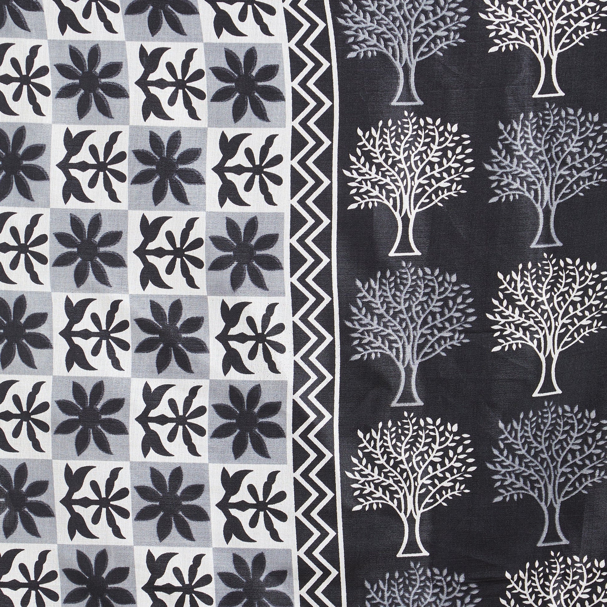 Dupatta Bazaar Woman's Indigo & White Silk dupatta - Dupatta Bazaar