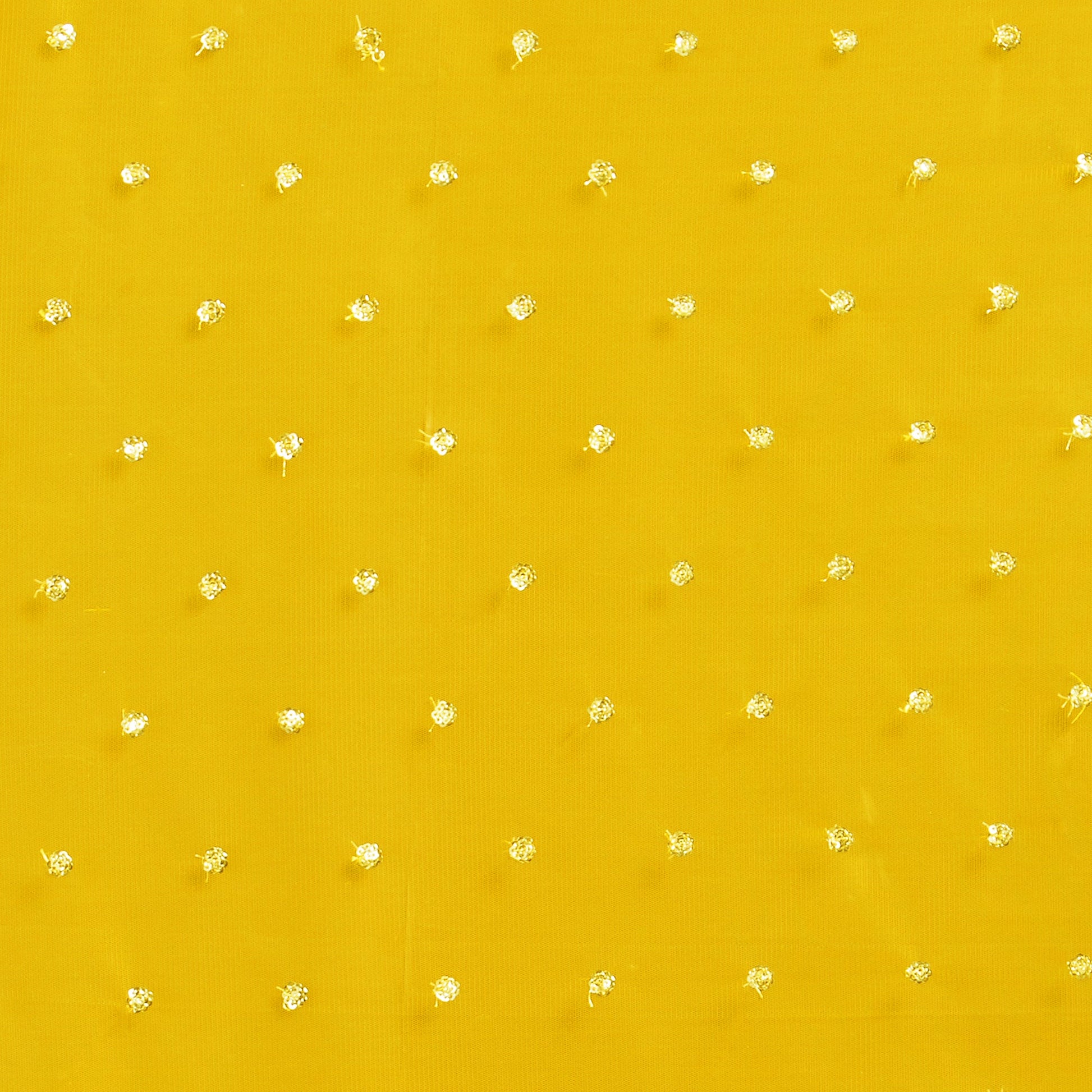 Dupatta Bazaar Woman's Embellished Yellow Net Dupatta - Dupatta Bazaar
