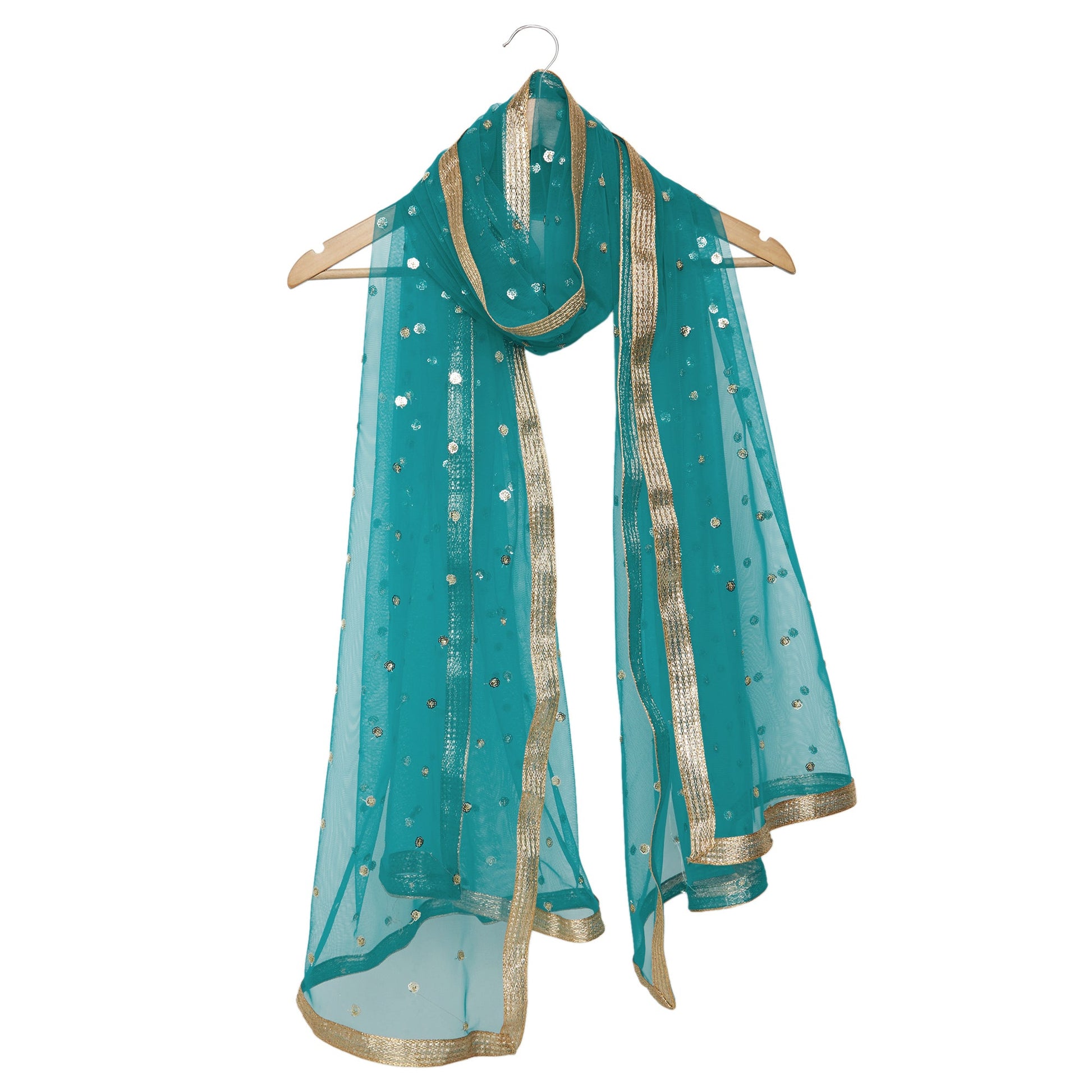 Dupatta Bazaar Woman's Embellished Net Dupatta - Dupatta Bazaar