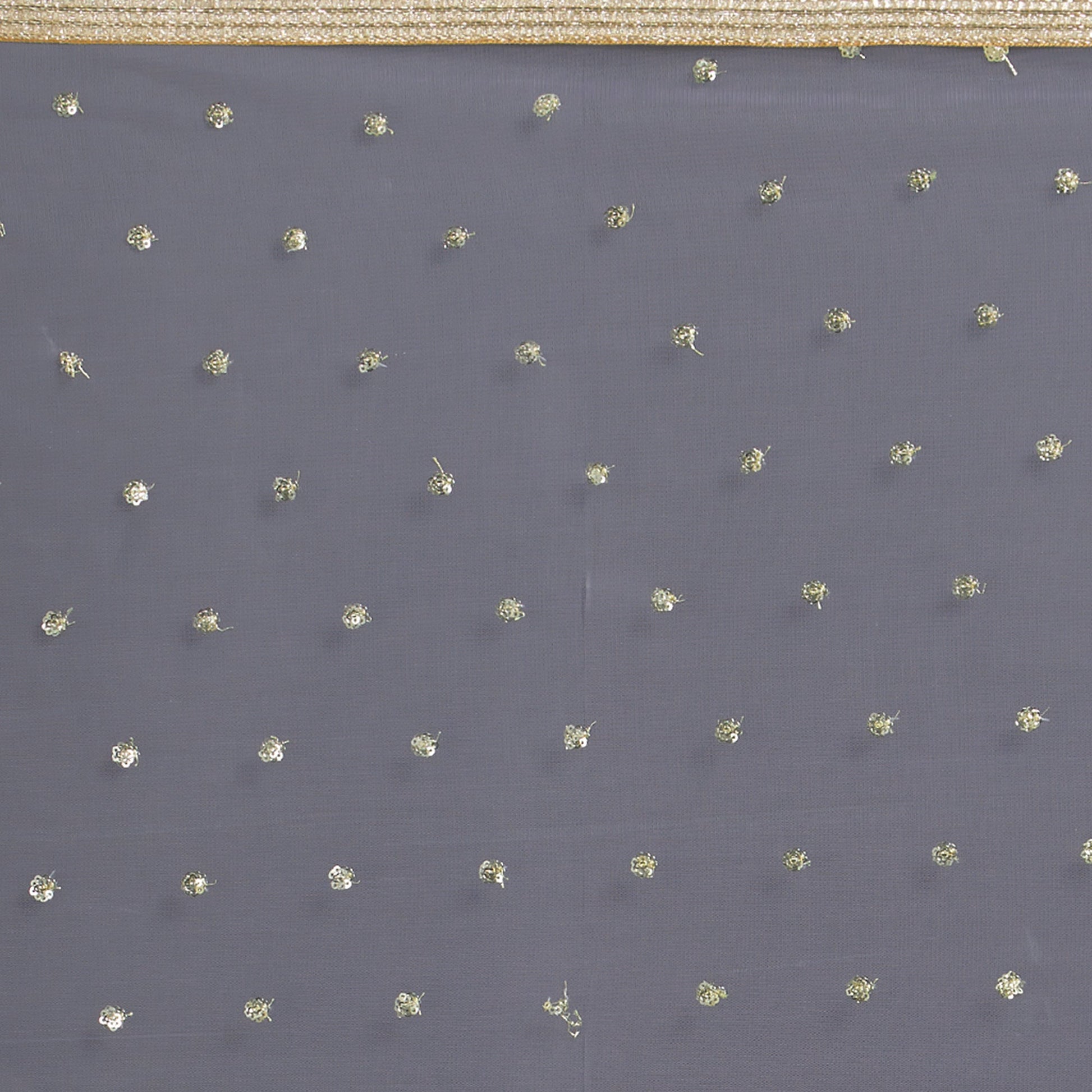 Dupatta Bazaar Woman's Embellished Grey Net Dupatta - Dupatta Bazaar