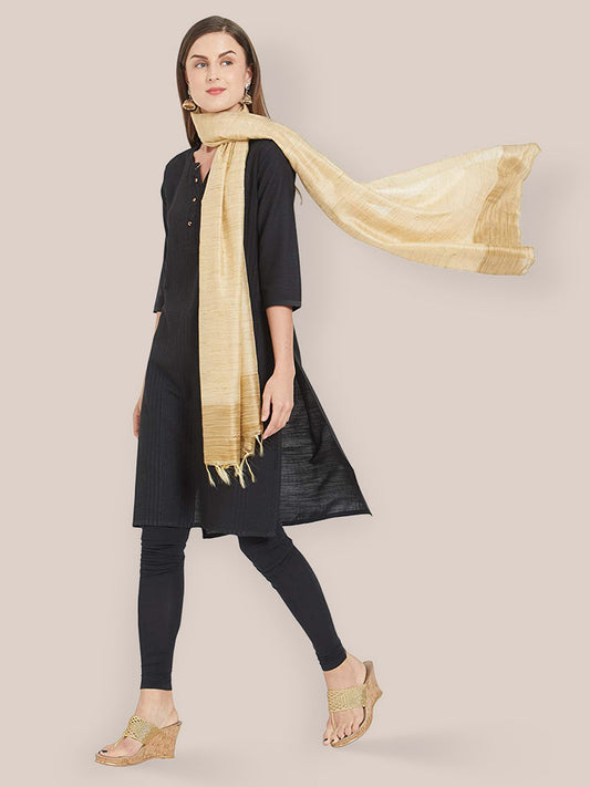 Gold Blended Silk dupatta freeshipping - Dupatta Bazaar