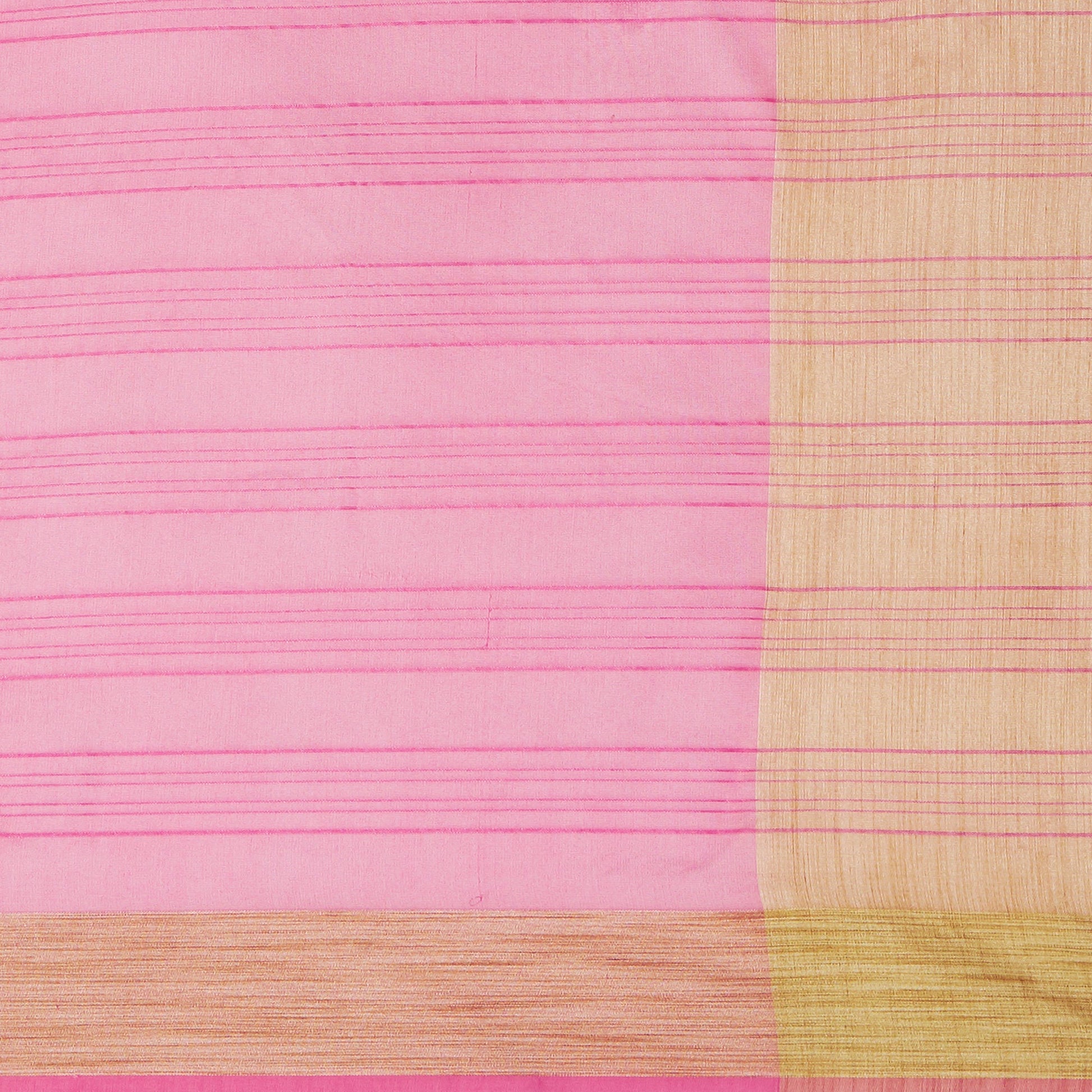 Dupatta Bazaar Woman's Pink Cotton Silk Dupatta with Golden Woven Border. - Dupatta Bazaar