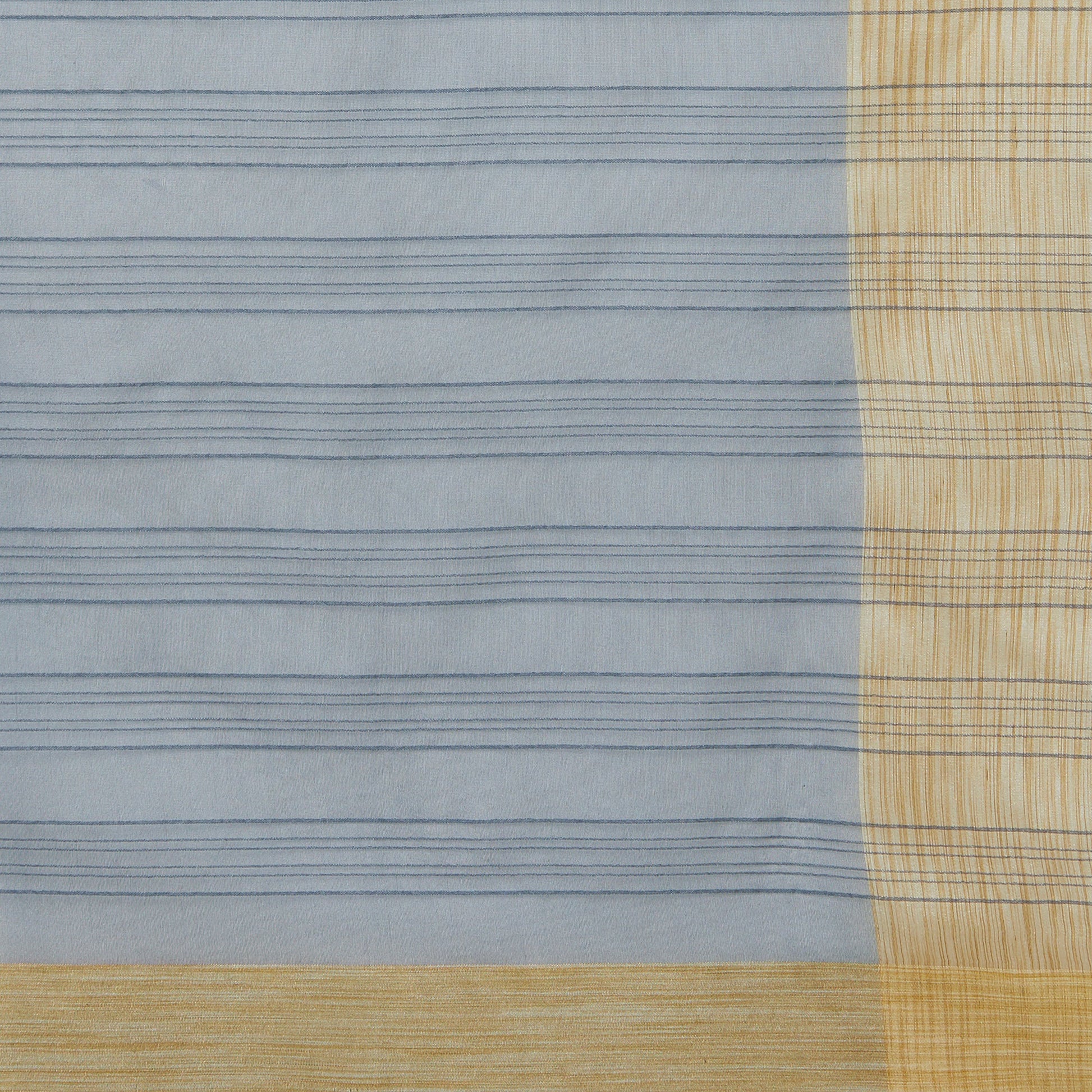 Dupatta Bazaar Woman's Grey Cotton Silk Dupatta with Golden Woven Border. - Dupatta Bazaar