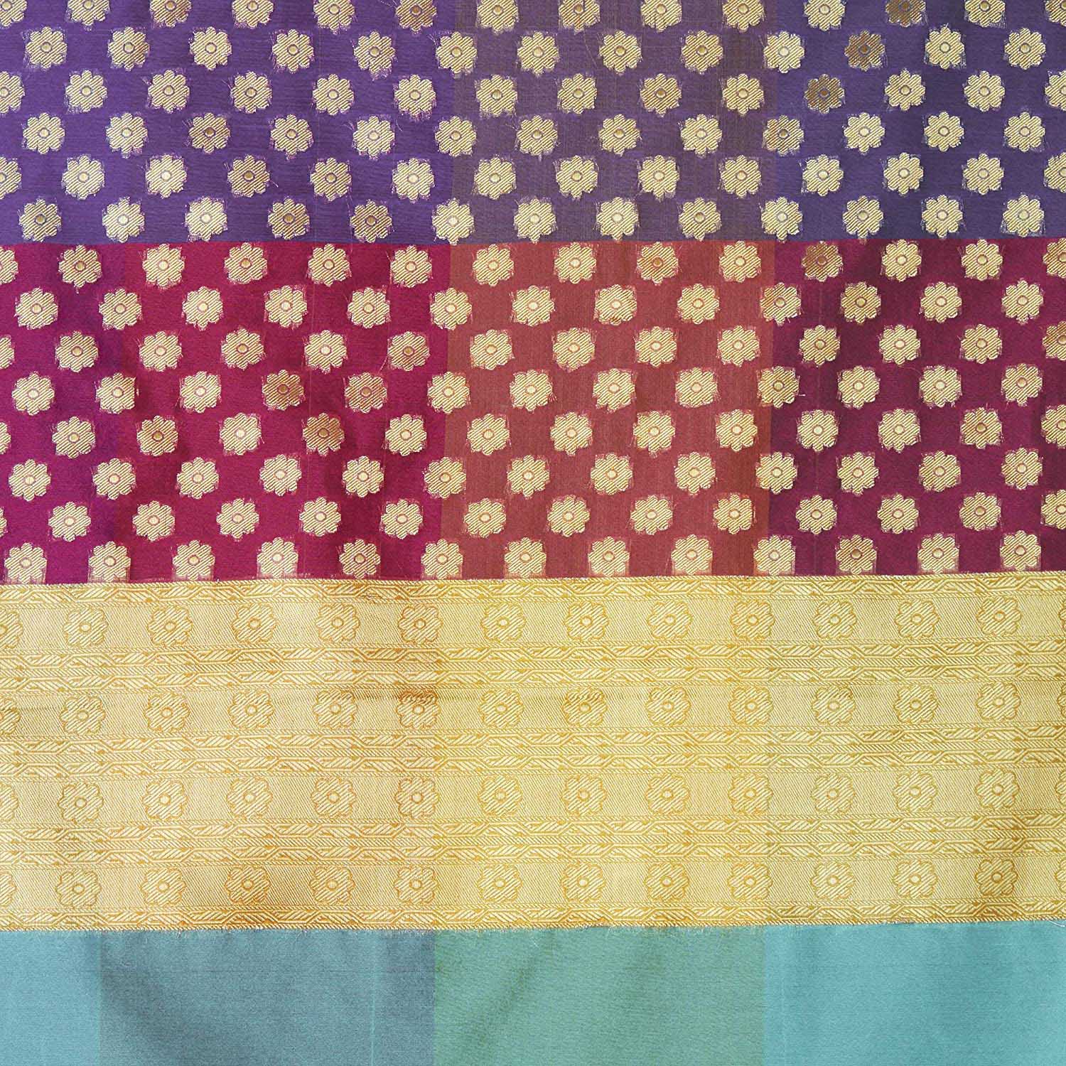 Woven Multicolored Banarasi Silk Dupatta freeshipping - Dupatta Bazaar