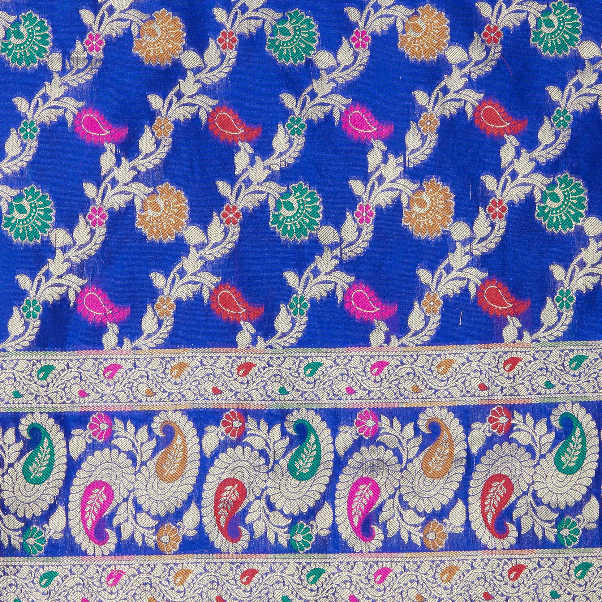 Dupatta Bazaar Woman's Woven Blue Banarasi Silk Dupatta - Dupatta Bazaar