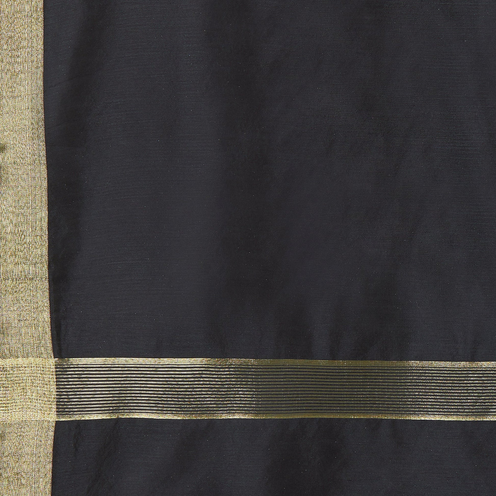 Dupatta Bazaar Woman's Black Cotton Silk Dupatta with Gold Borders. - Dupatta Bazaar