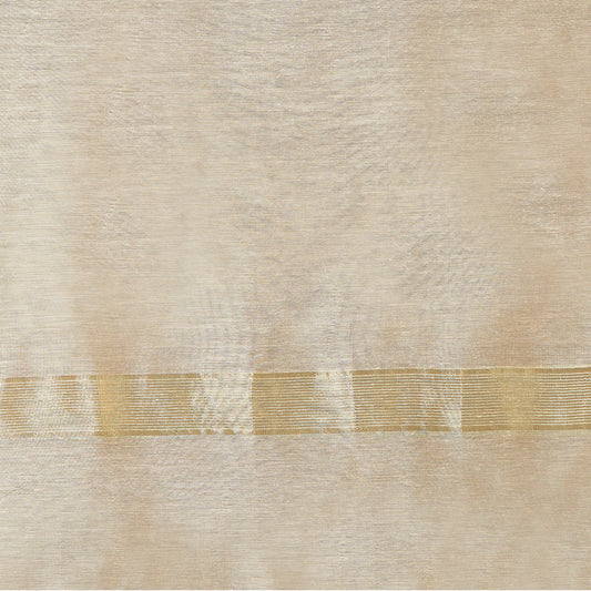 Dupatta Bazaar Woman's Beige Cotton Silk Dupatta with Gold Borders. - Dupatta Bazaar