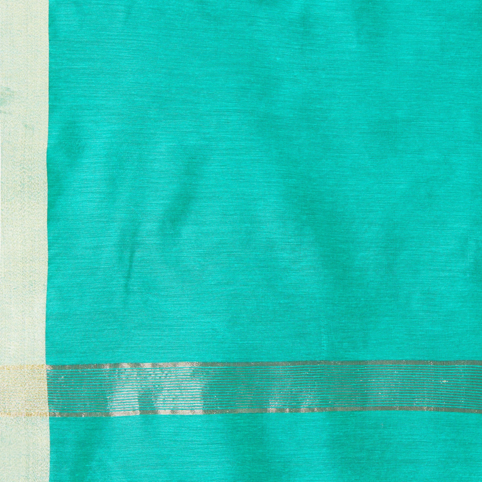 Dupatta Bazaar Woman's Sea Green Cotton Silk Dupatta with Gold Borders. - Dupatta Bazaar
