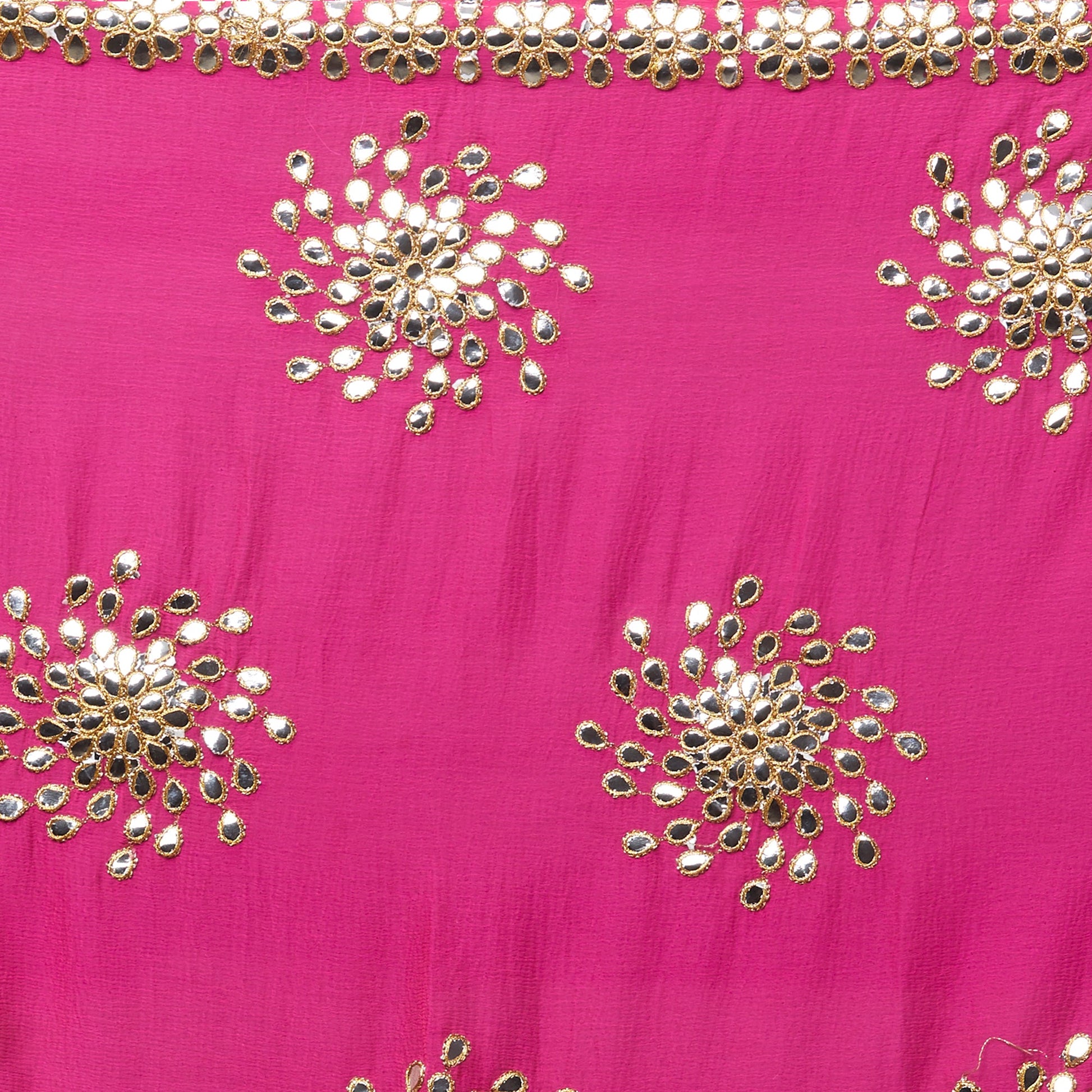 Dupatta Bazaar Woman's Embellished Pink Chiffon Dupatta. - Dupatta Bazaar