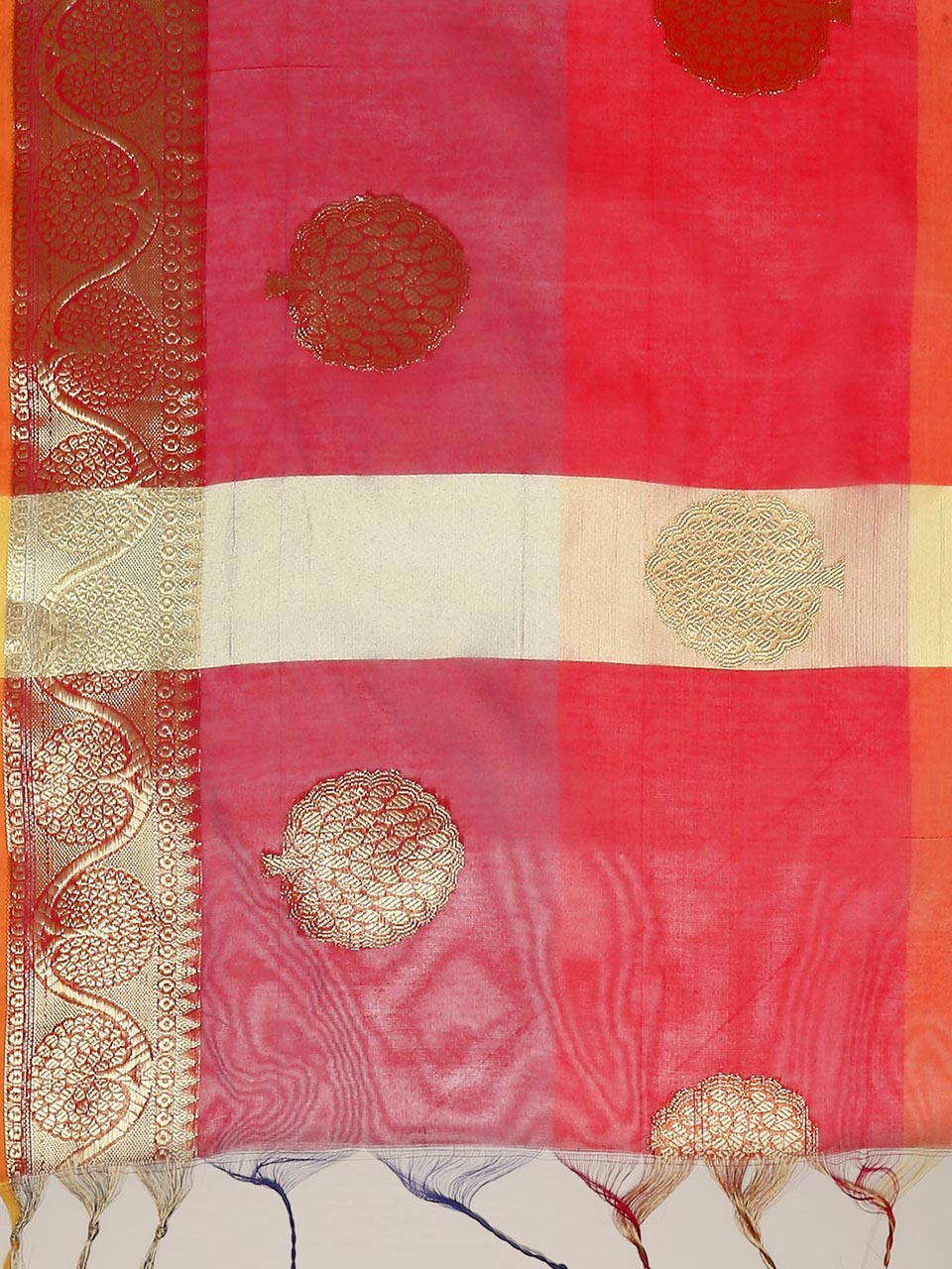 Shaded Red Banarasi Silk Dupatta freeshipping - Dupatta Bazaar