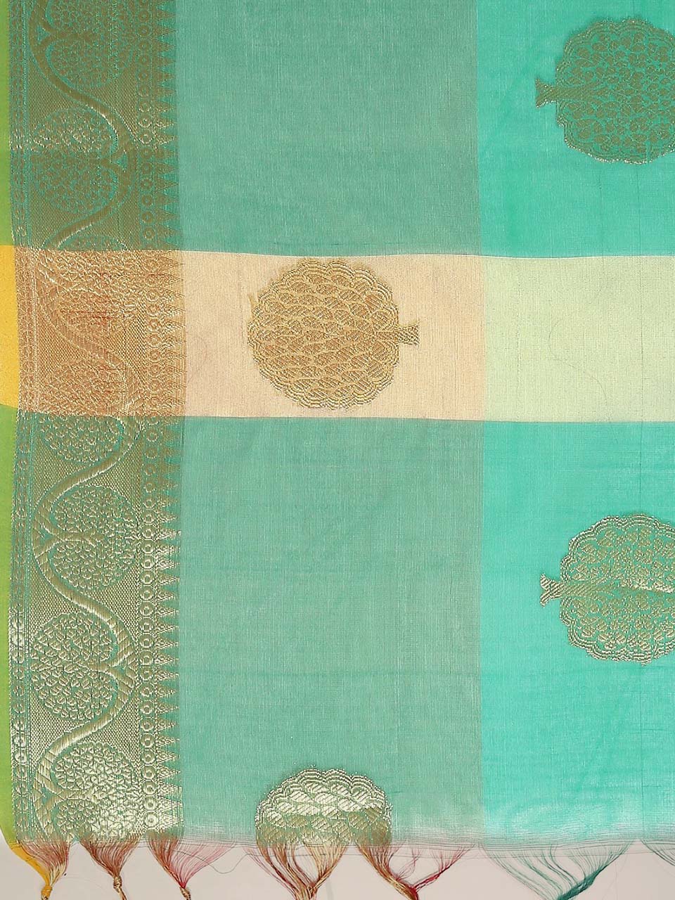 Shaded Green Banarasi Silk Dupatta freeshipping - Dupatta Bazaar