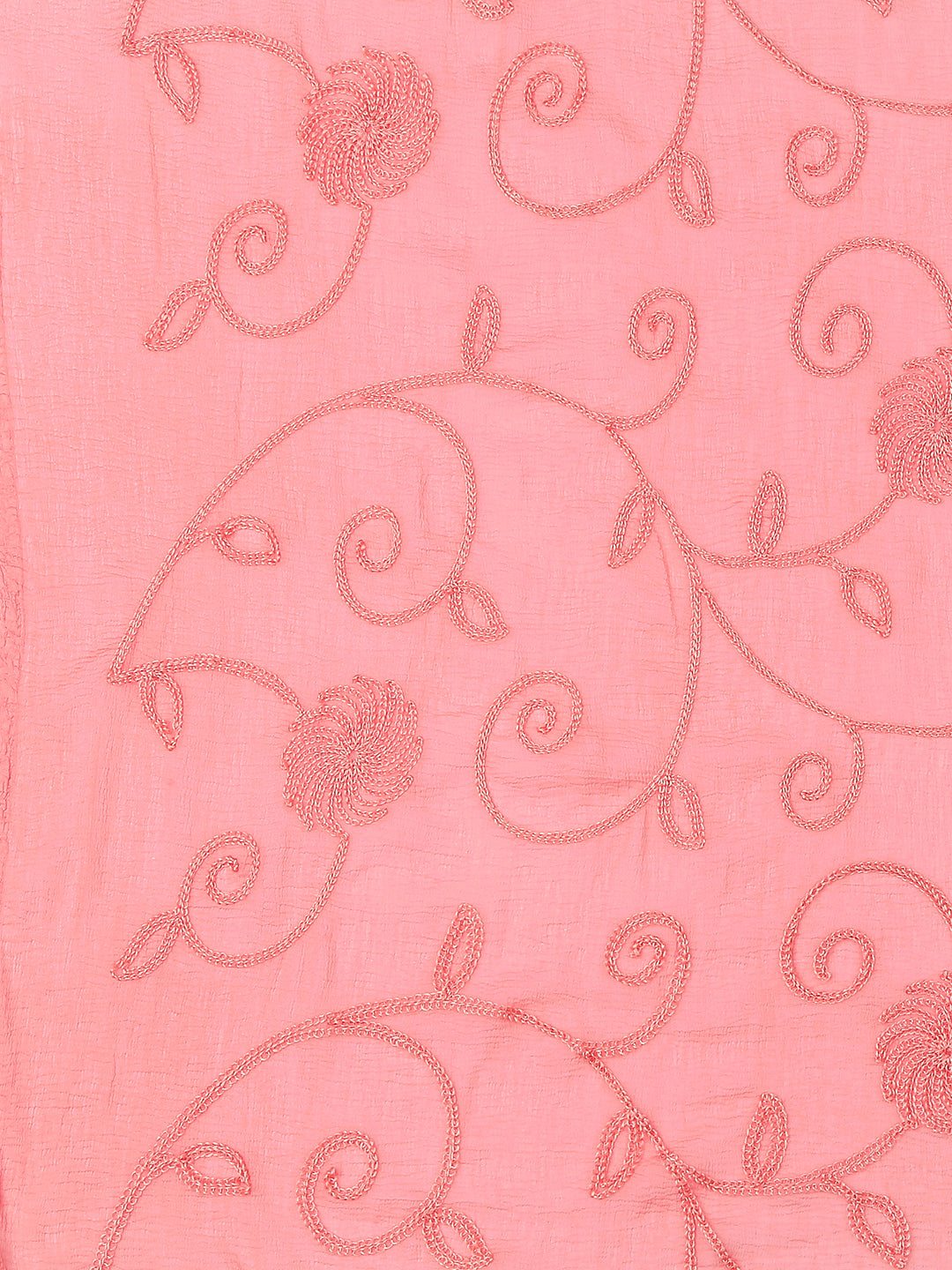 Dupatta Bazaar Woman's Embroidered Peach Chiffon Dupatta. - Dupatta Bazaar