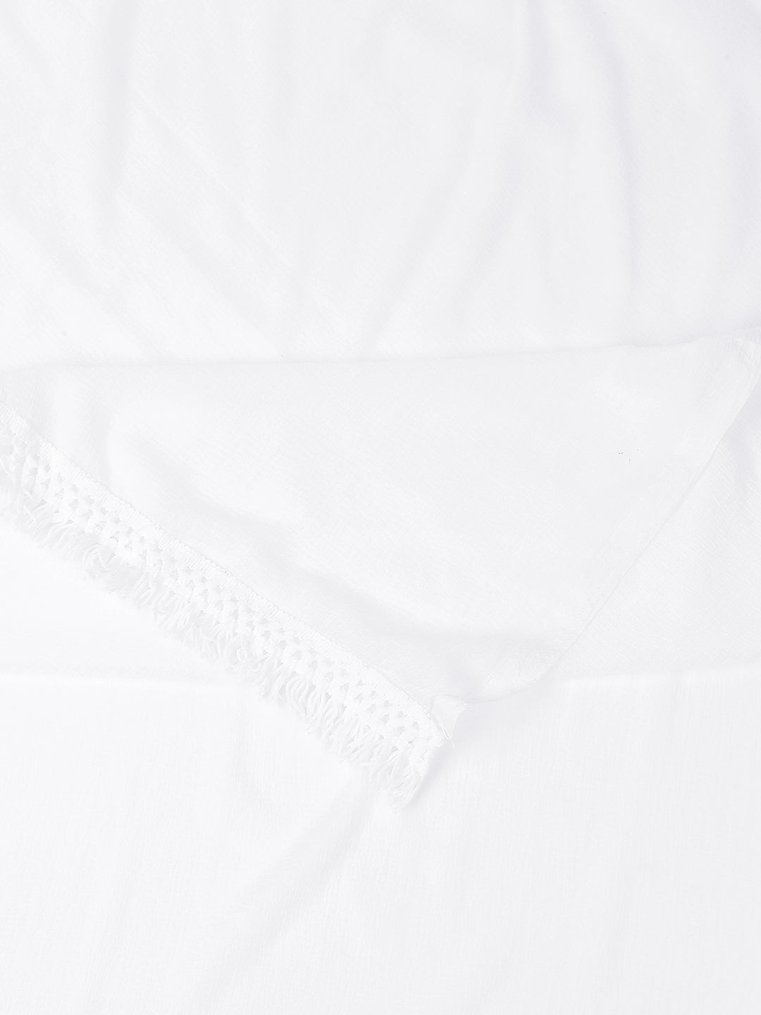 Dupatta Bazaar Woman's  White Chiffon Dupatta with lace on border. - Dupatta Bazaar