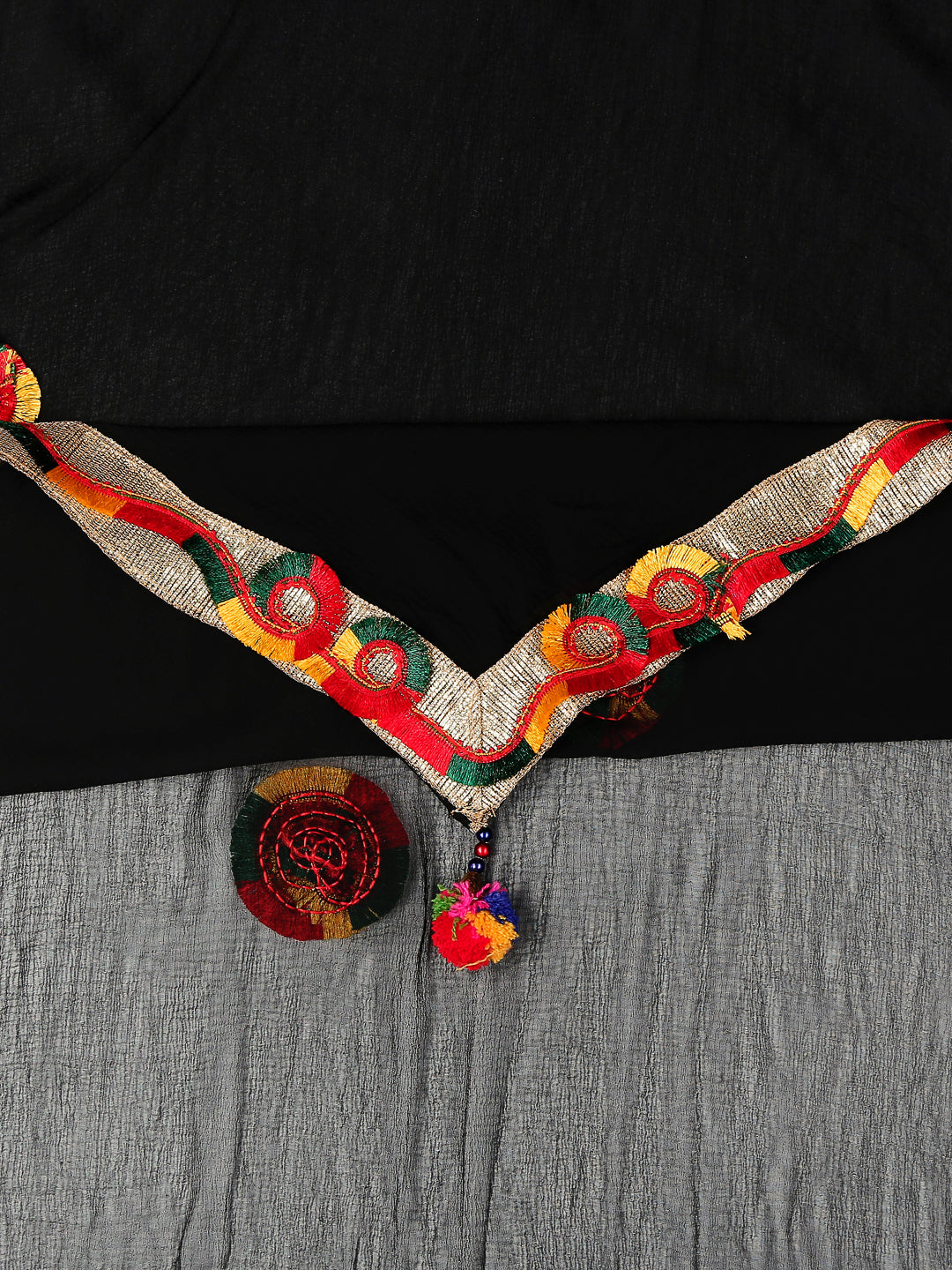 Dupatta Bazaar Woman's Embroidered Black Chiffon Dupatta. - Dupatta Bazaar