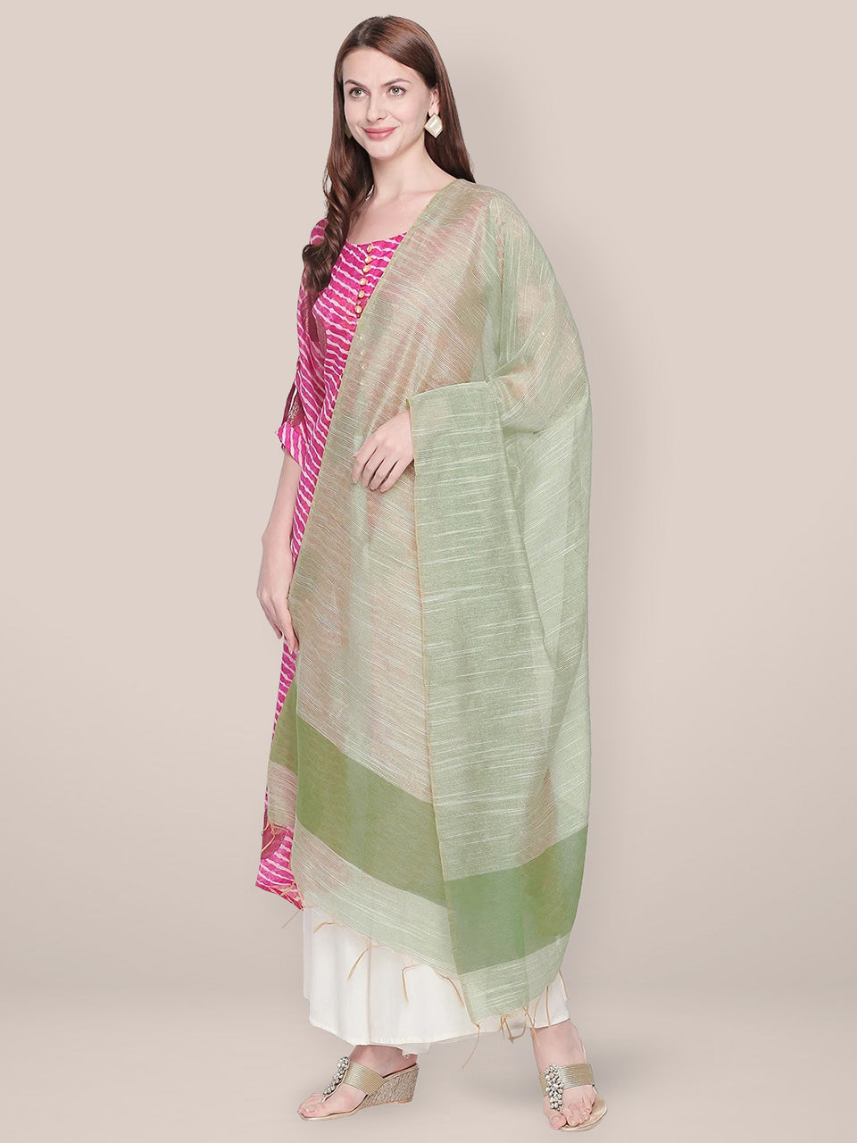 Blended Silk Green Dupatta. freeshipping - Dupatta Bazaar