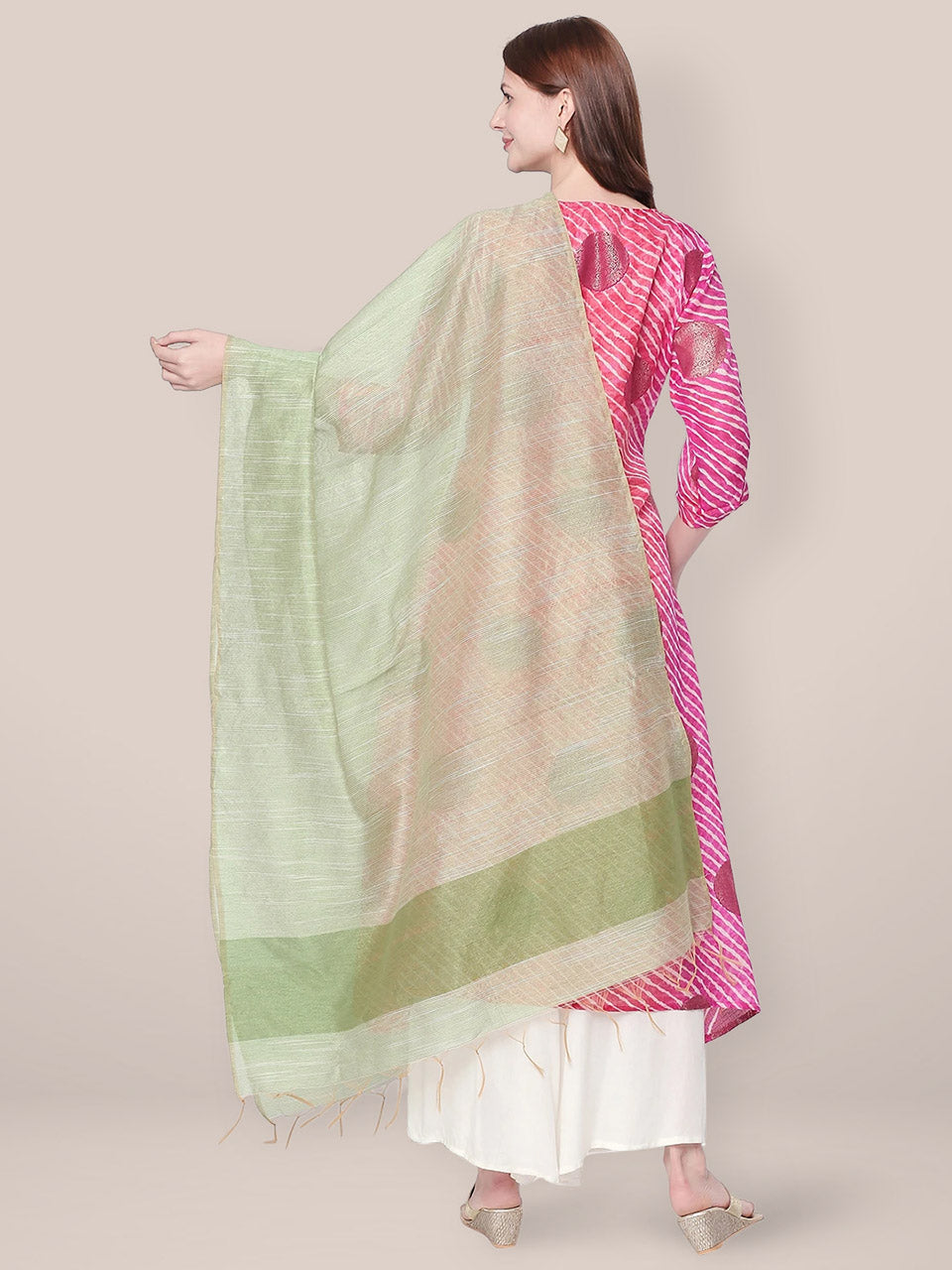 Blended Silk Green Dupatta. freeshipping - Dupatta Bazaar