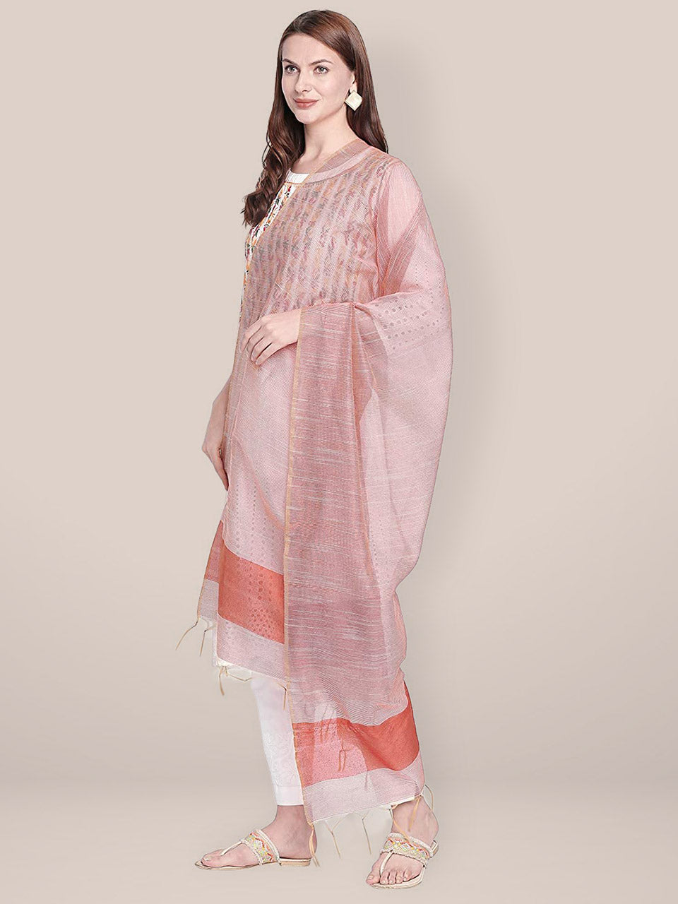 Blended Silk Maroon Dupatta. freeshipping - Dupatta Bazaar