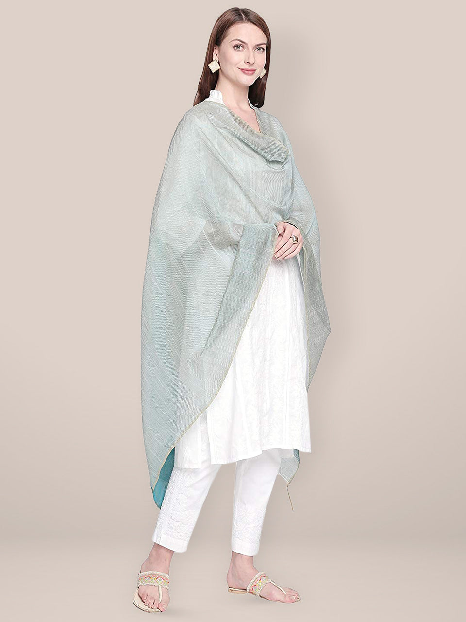 Blended Silk Green Dupatta. freeshipping - Dupatta Bazaar