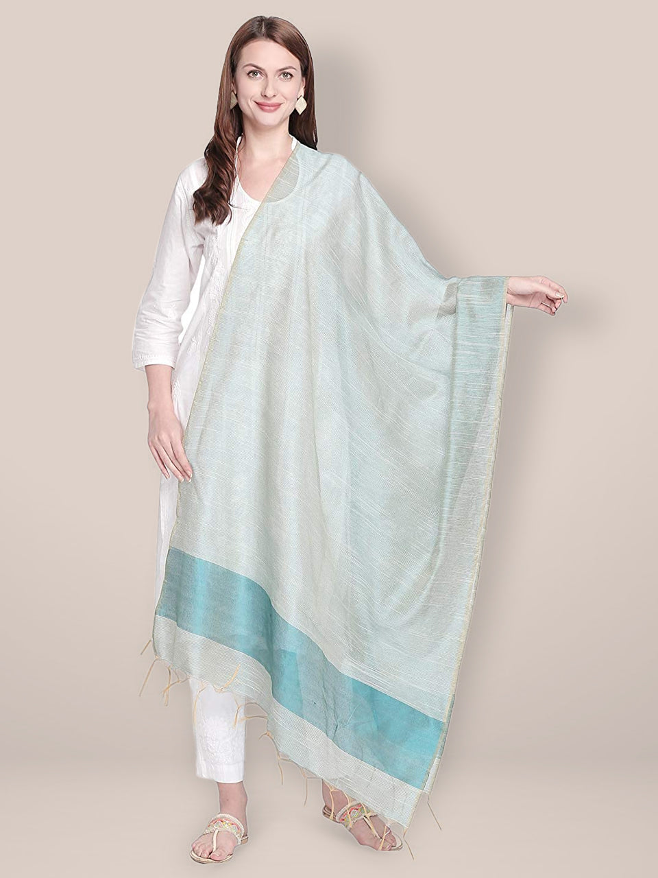 Blended Silk Green Dupatta. freeshipping - Dupatta Bazaar