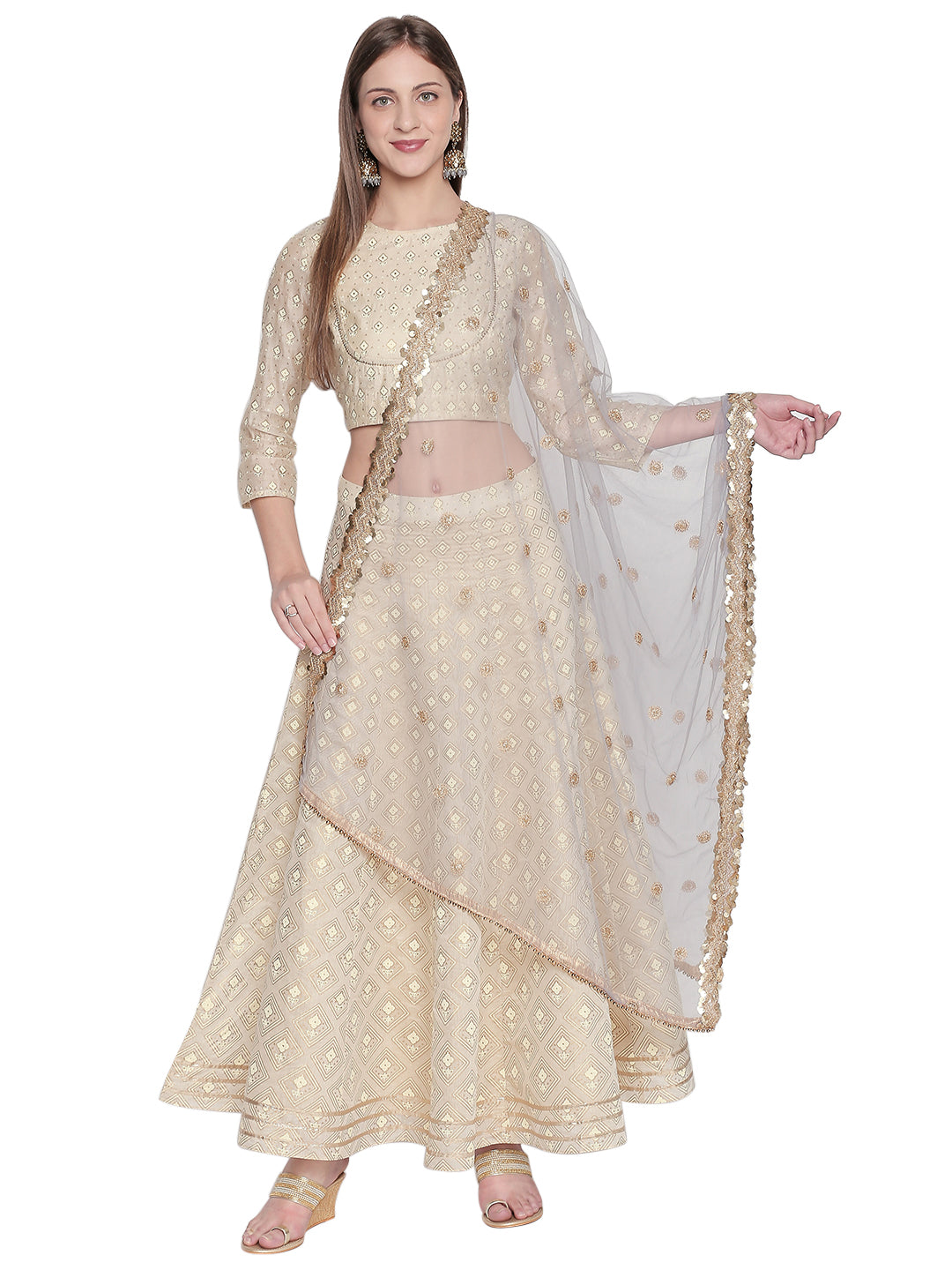 Dupatta Bazaar Woman's Embroidered Grey Net Dupatta. - Dupatta Bazaar