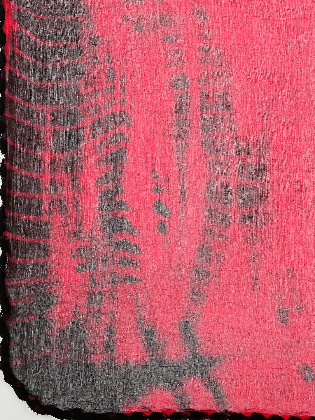 Dupatta Bazaar Woman's Shibori Dyed Red & Black Chiffon dupatta.. - Dupatta Bazaar