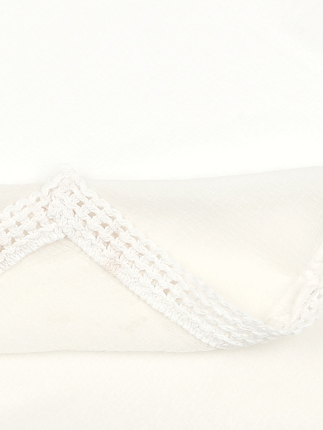 Dupatta Bazaar Woman's Plain off White Chiffon Dupatta with border lace - Dupatta Bazaar