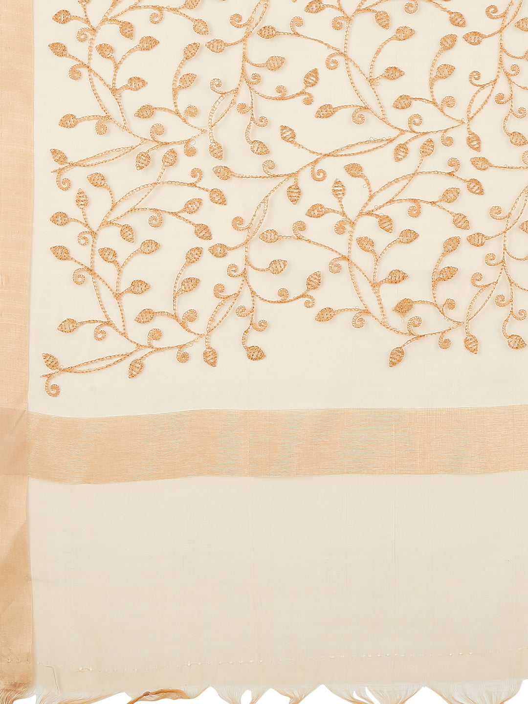 Dupatta Bazaar Woman's Embroidered Gold Organza Dupatta - Dupatta Bazaar
