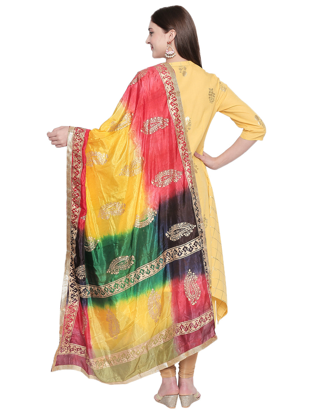 Dupatta Bazaar Woman's Multicoloured Art Silk Dupatta. - Dupatta Bazaar