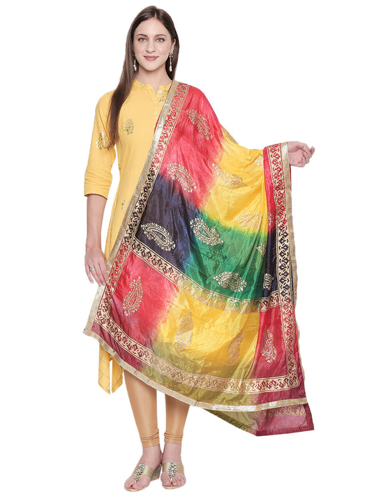 Dupatta Bazaar Woman's Multicoloured Art Silk Dupatta. - Dupatta Bazaar