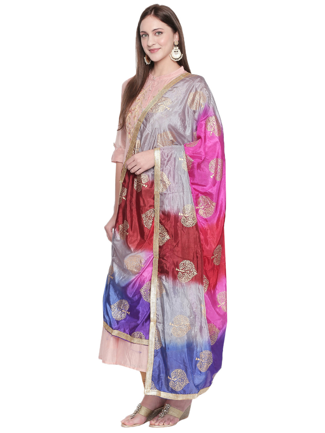 Dupatta Bazaar Woman's Multicoloured Art Silk Dupatta. - Dupatta Bazaar