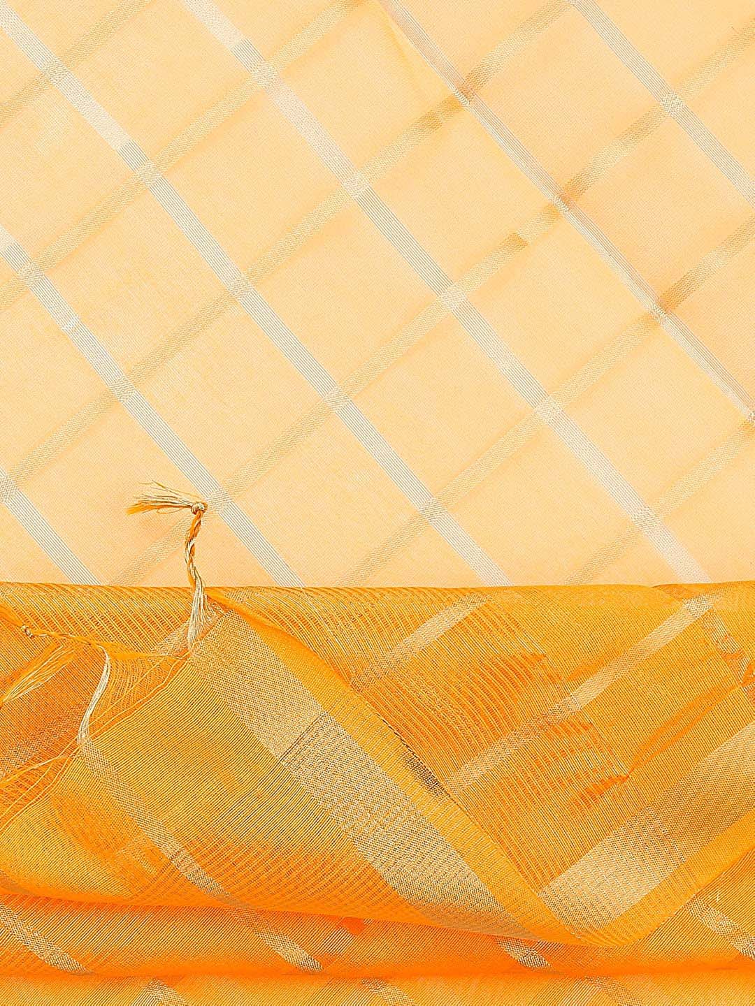 Yellow and Gold Blended Silk Dupatta. freeshipping - Dupatta Bazaar