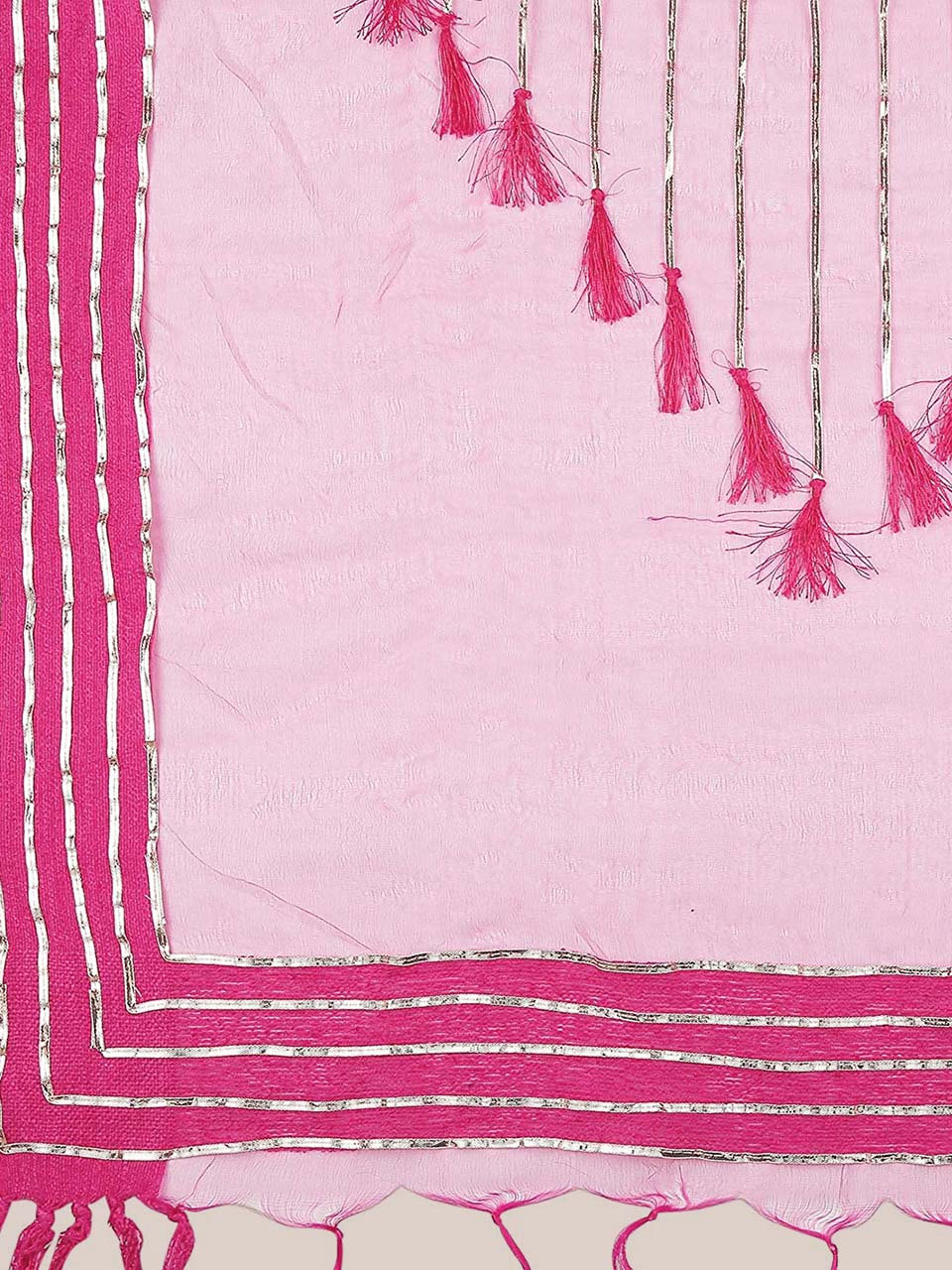 Pink Organza Dupatta with Gotta lace. freeshipping - Dupatta Bazaar