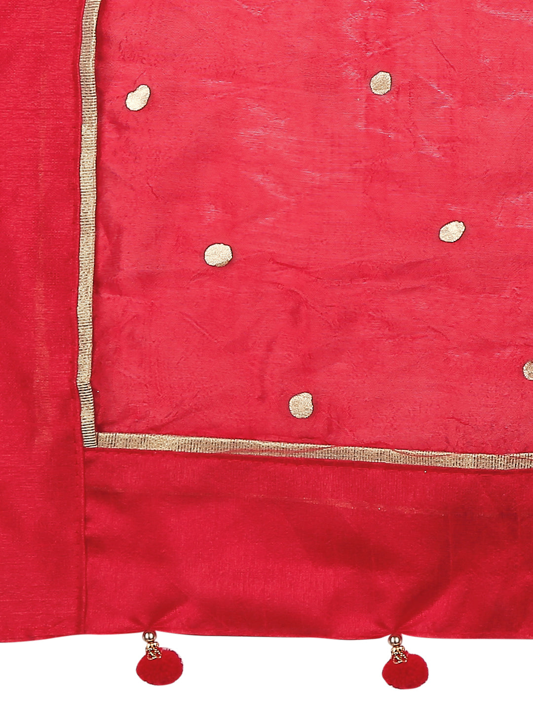 Dupatta Bazaar Woman's Printed Red and Gold Art Silk Dupatta. - Dupatta Bazaar
