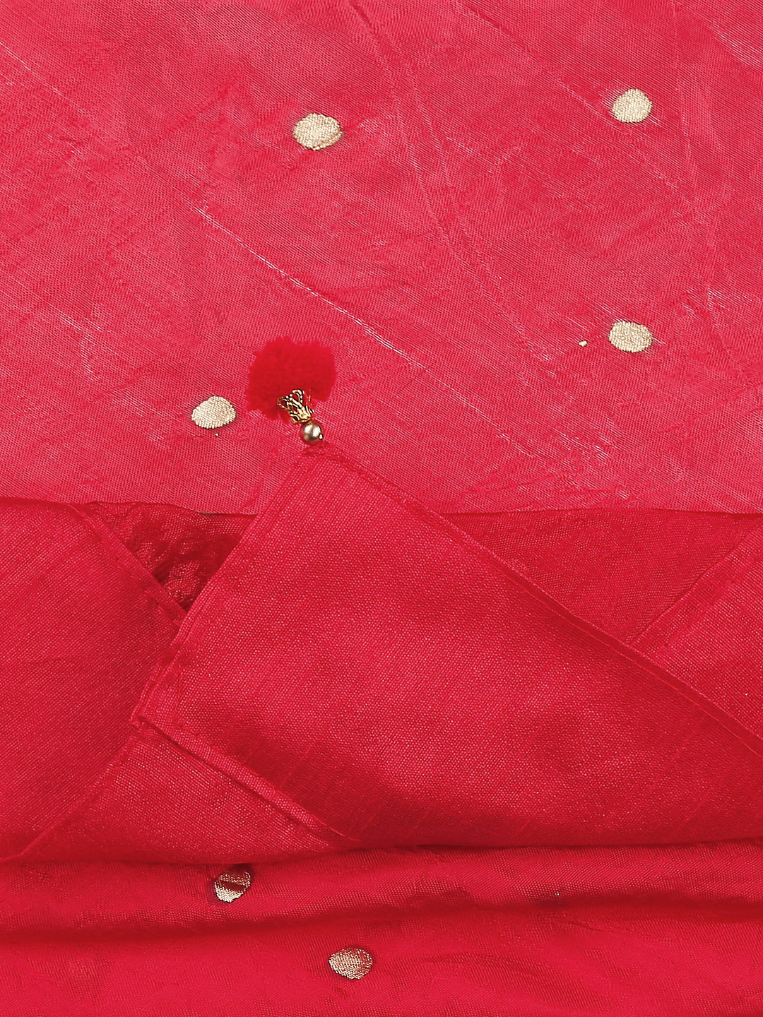 Dupatta Bazaar Woman's Printed Red and Gold Art Silk Dupatta. - Dupatta Bazaar