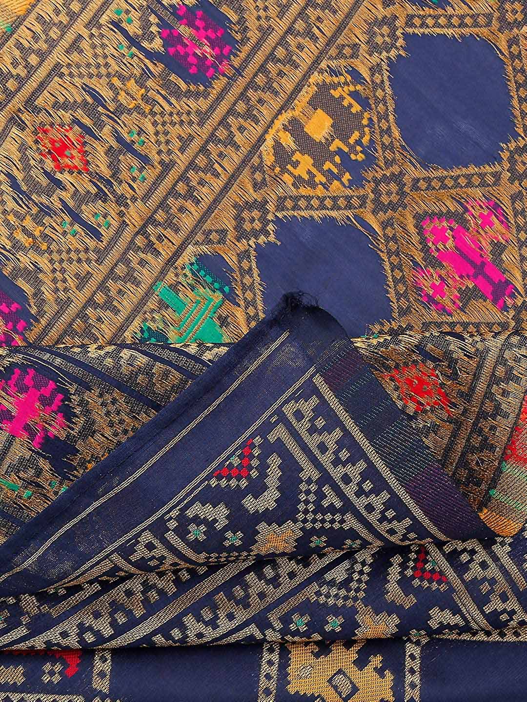 Blue & Multicoloured Art Silk Dupatta. freeshipping - Dupatta Bazaar