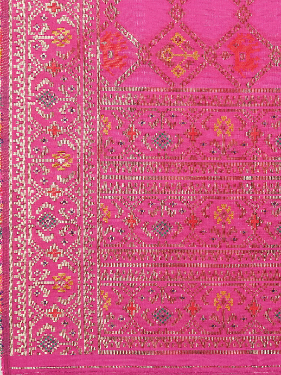 Dupatta Bazaar Woman's Pink & Multicoloured Art Silk Stole/ Dupatta. - Dupatta Bazaar