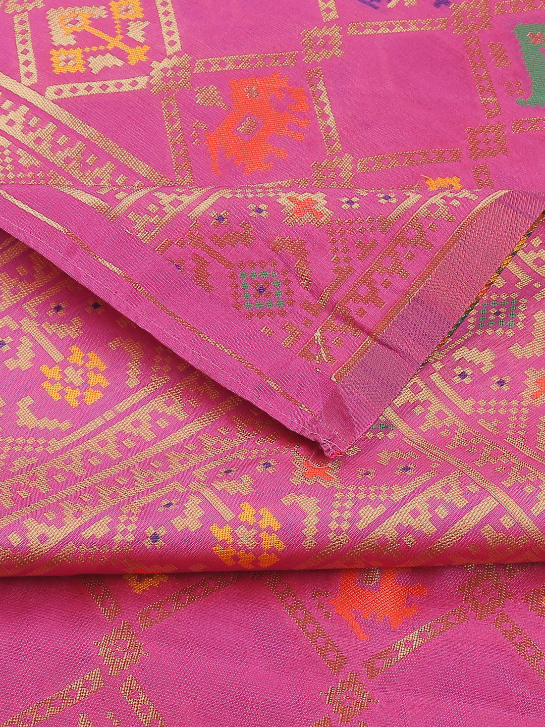 Dupatta Bazaar Woman's Pink & Multicoloured Art Silk Stole/ Dupatta. - Dupatta Bazaar