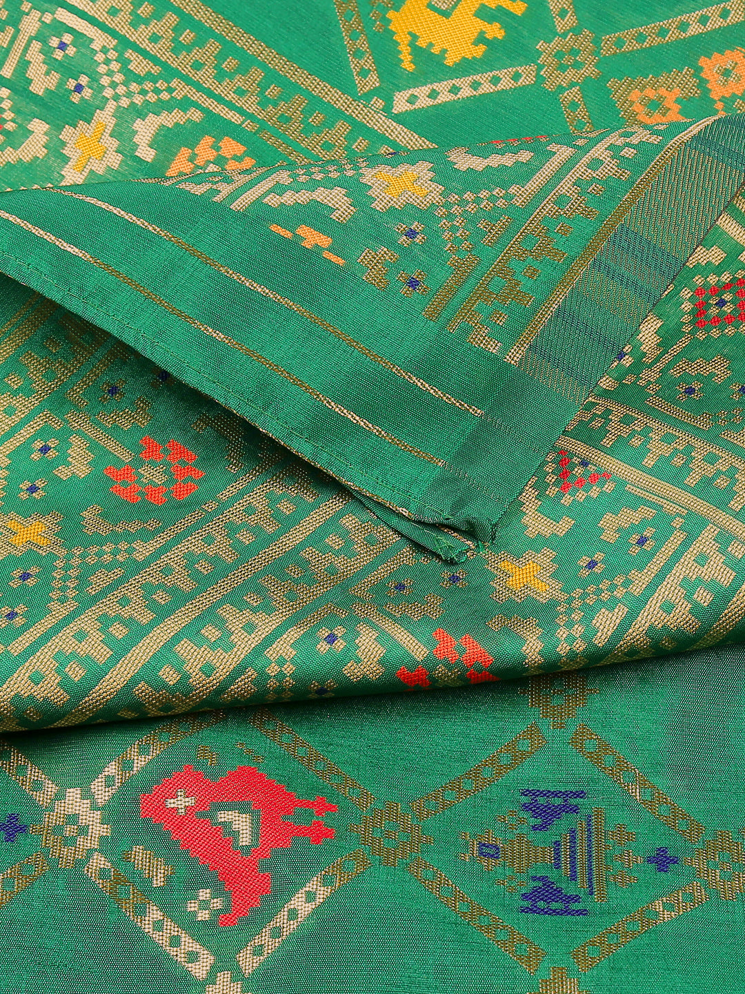 Dupatta Bazaar Woman's Green & Multicoloured Art Silk  Dupatta. - Dupatta Bazaar