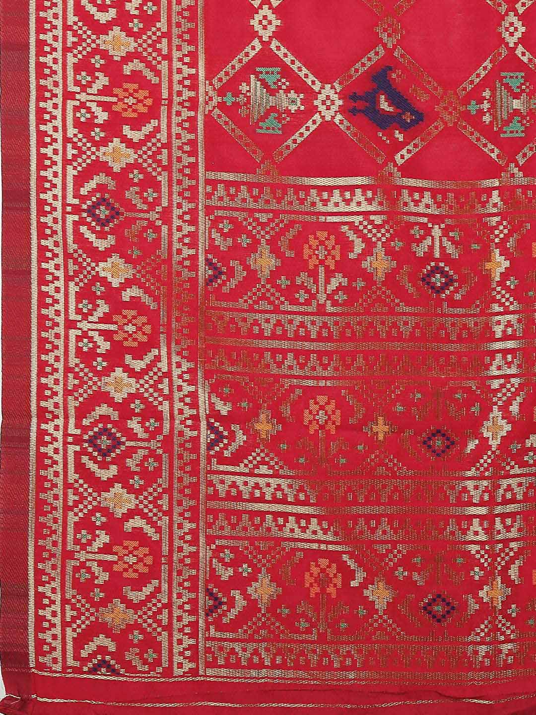 Red & Multicoloured Banarasi Art Silk Dupatta. freeshipping - Dupatta Bazaar
