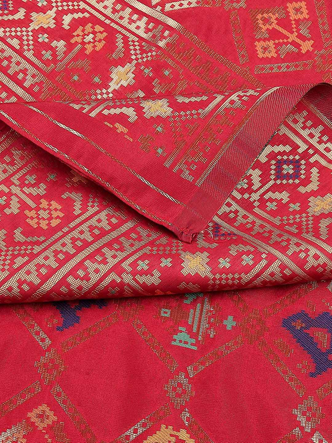 Red & Multicoloured Banarasi Art Silk Dupatta. freeshipping - Dupatta Bazaar