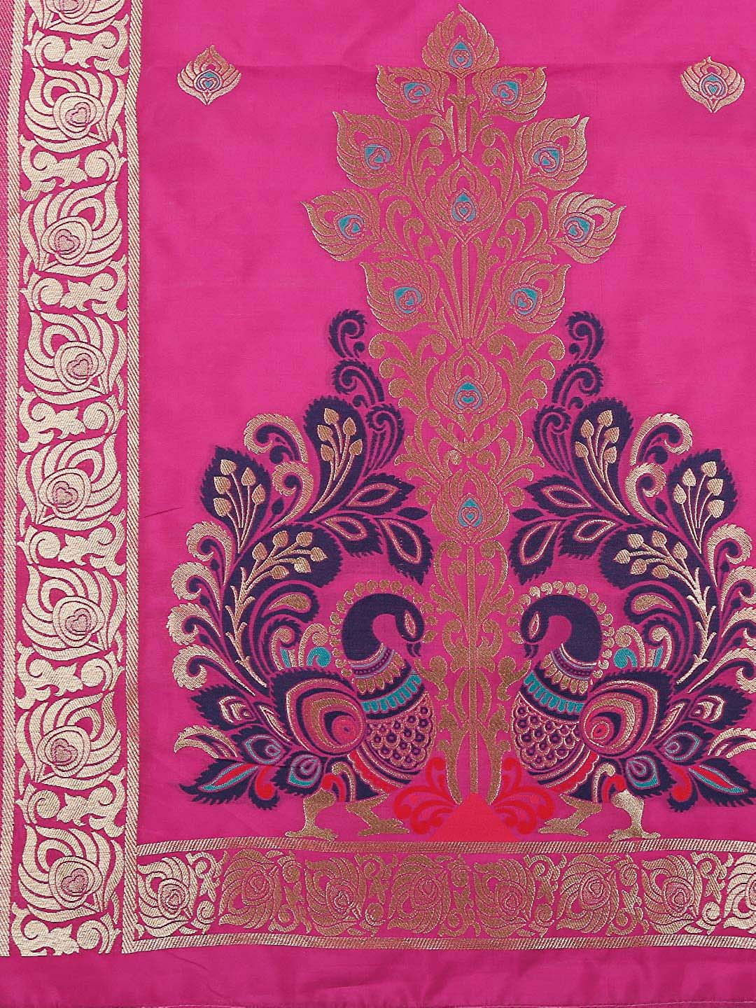 Pink & Multicoloured Art Silk Dupatta. freeshipping - Dupatta Bazaar