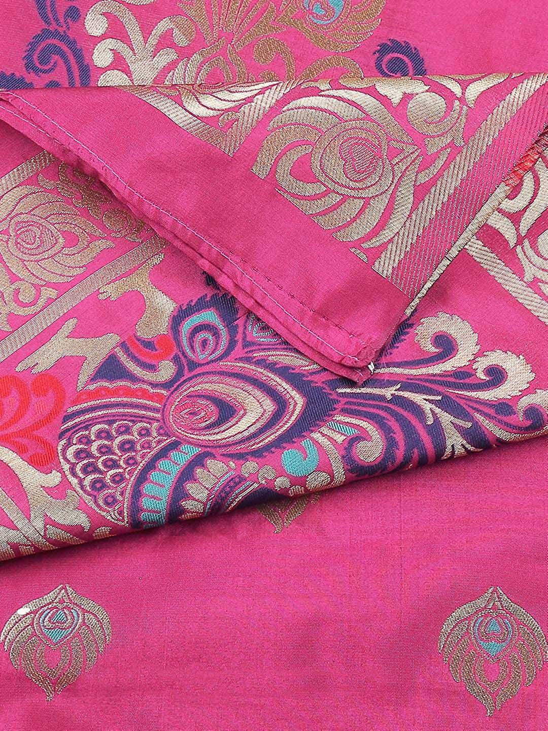 Pink & Multicoloured Art Silk Dupatta. freeshipping - Dupatta Bazaar