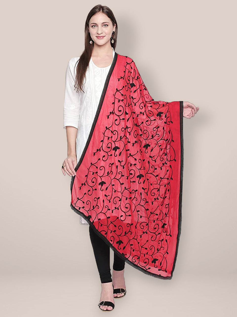 Embroidered Chiffon Dupatta freeshipping - Dupatta Bazaar