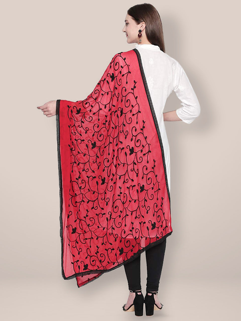 Embroidered Chiffon Dupatta freeshipping - Dupatta Bazaar